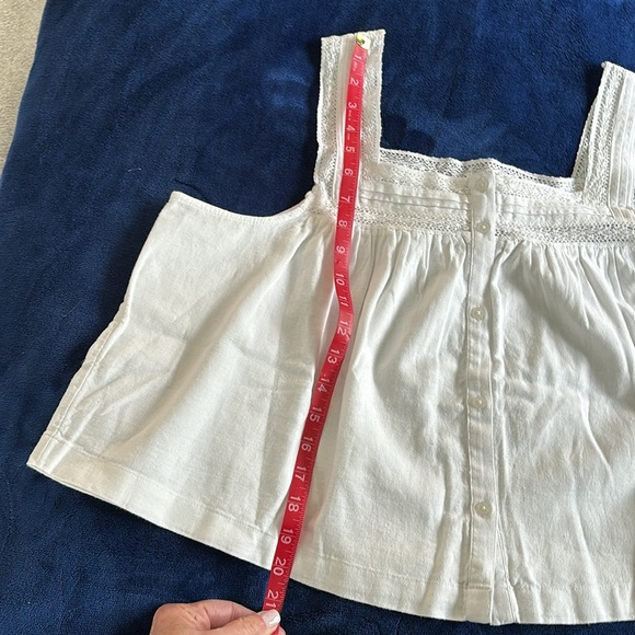 Linen blend ladies sleeveless blouse, size L, white - Picture 6 of 6